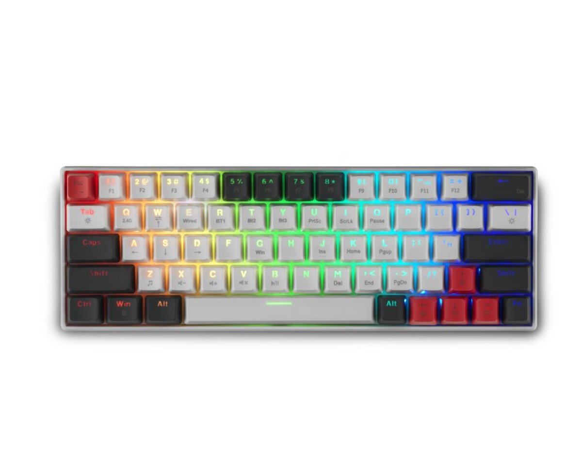 Spartan Gear - Pegasus 2 RGB Wired  Wireless 63 keys Mechanical Gaming Keyboard (color: White/Grey)