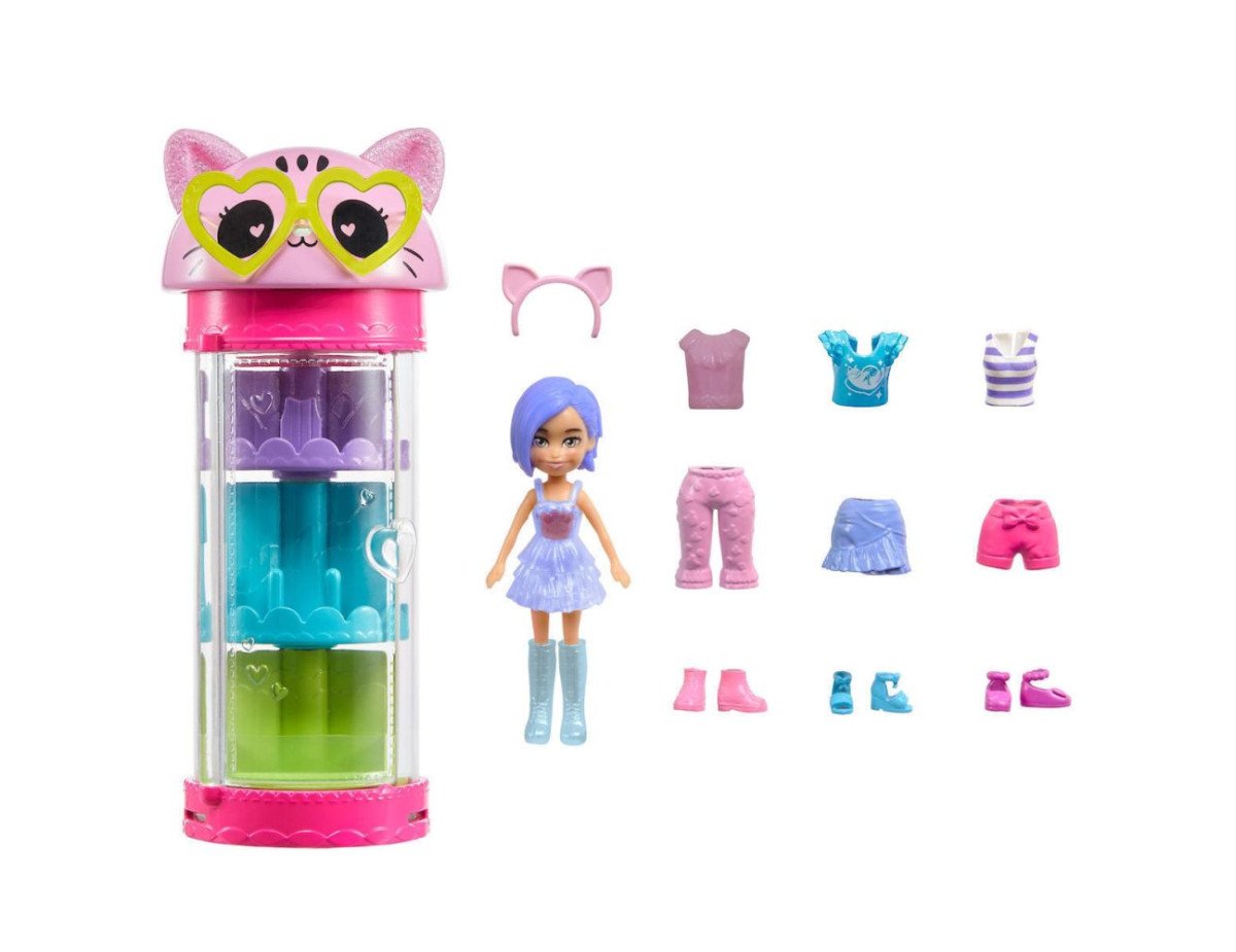 Mattel Polly Pocket - Style Spinner Fashion Closet Cat (HKW07)