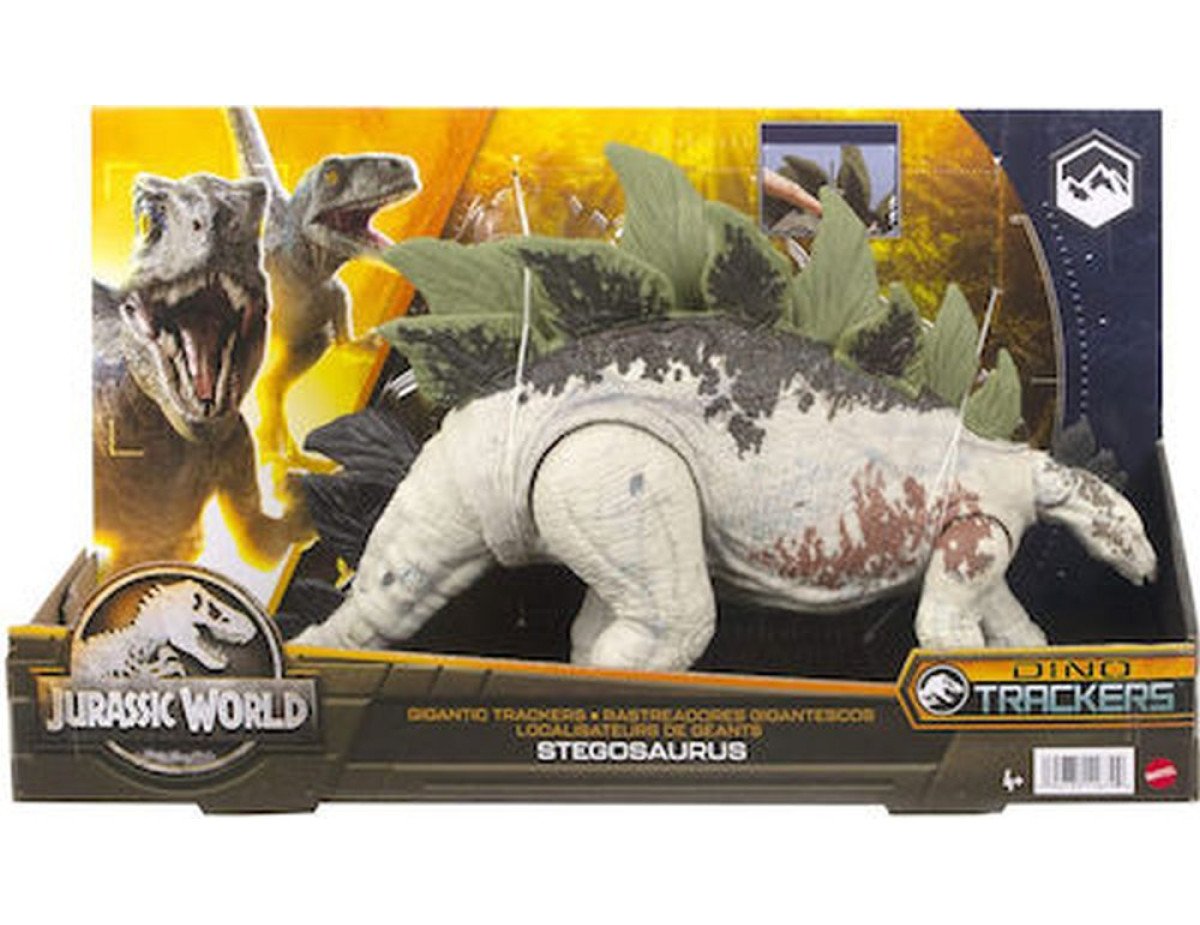 Mattel Jurassic World: Gigantic Dino Trackers - Stegosaurus Large Dinosaur Figure (HLP24)