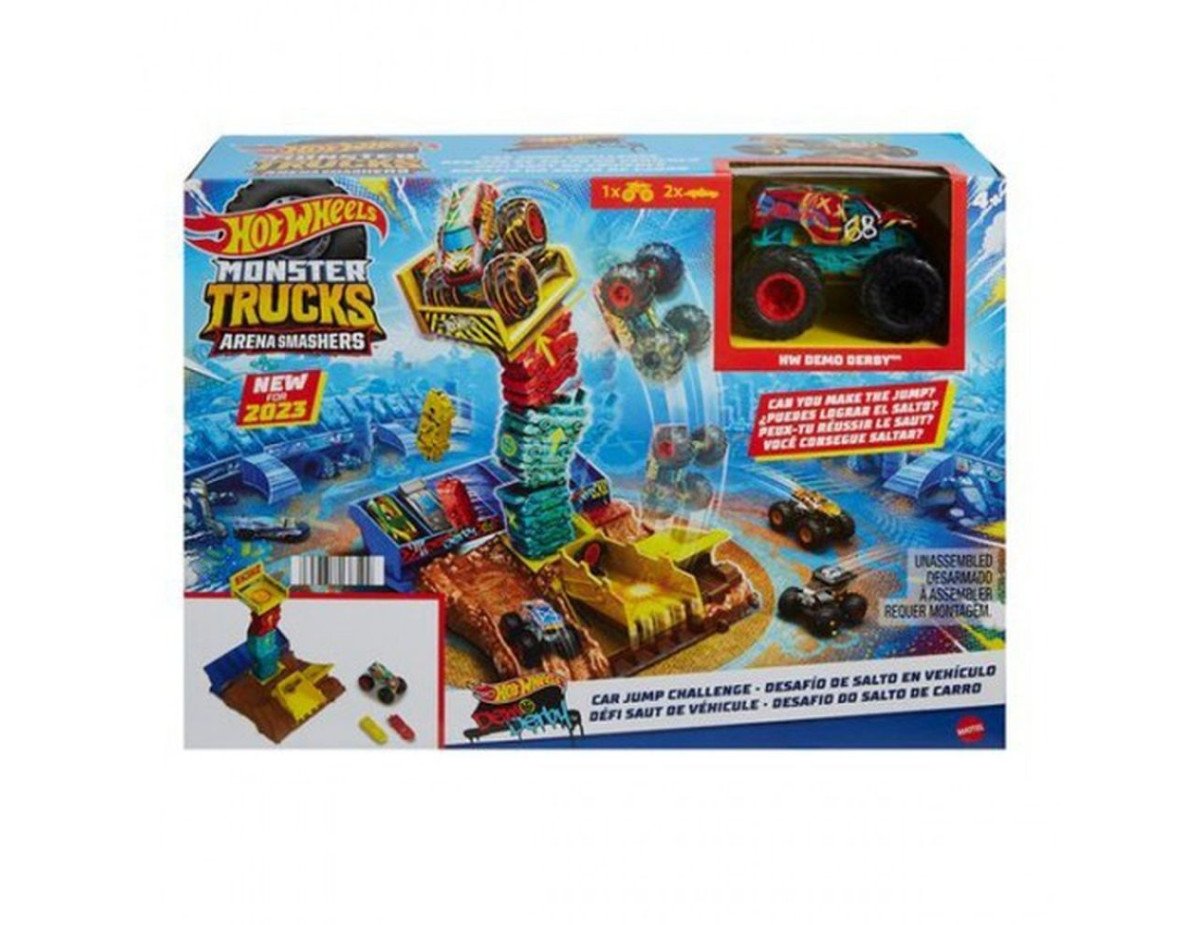 Mattel Hot Wheels Monster Trucks: Arena Smashers - Car Jump Challenge Playset (HNB94)