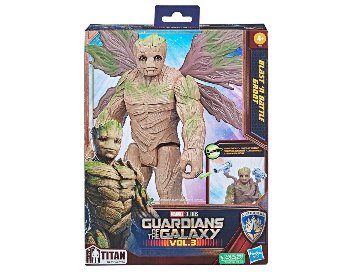 Hasbro Marvel Guardians of The Galaxy Vol.3: Blast N Battle Groot Titan Hero Deluxe Action Figure (F6873)