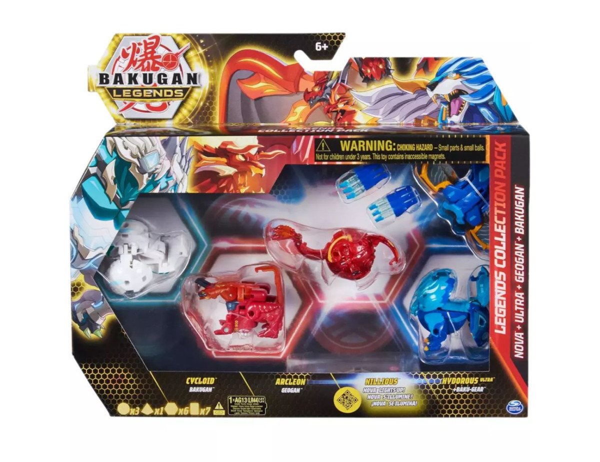 Spin Master Bakugan: Legends Collection Pack - Nova + Ultra + Geogan + Bakugan - Cycloid/Arcleon/Nillious/Hydorous Ultra (20140063)