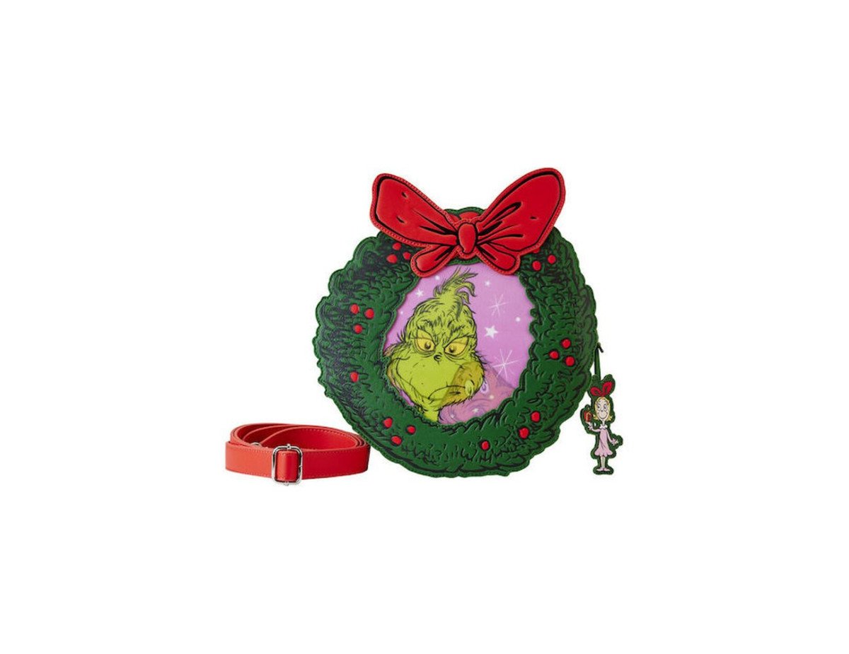 Loungefly Dr Seuss: Grinch - Christmas Wreath Figural Crossbody (DSSTB0011)