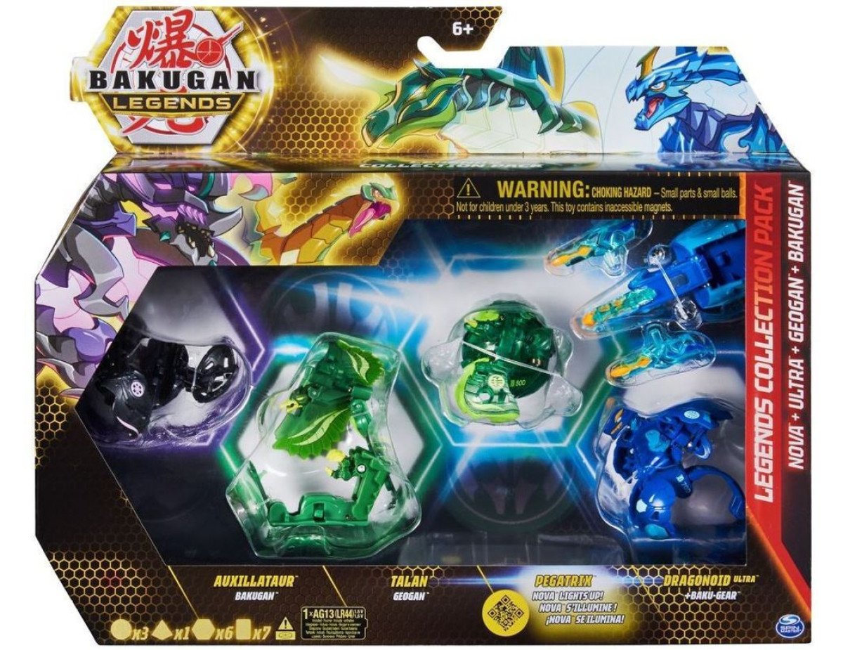 Spin Master Bakugan: Legends Collection Pack - Nova + Ultra + Geogan + Bakugan - Auxillataur/Talan/Pegatrix/Dragonoid Ultra (20140064)