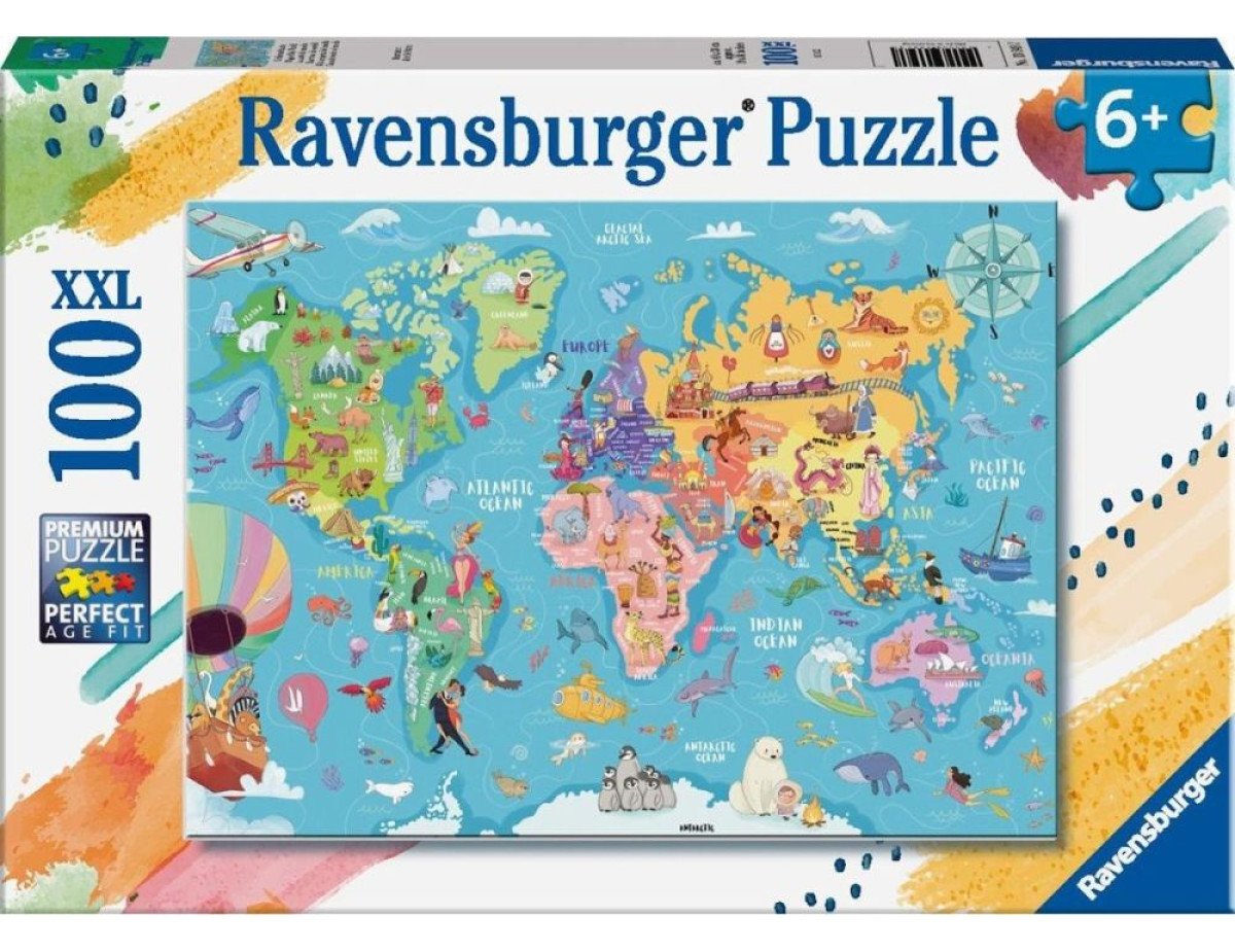 Ravensburger Puzzle: Map of the World XXL (100pcs) (13343)