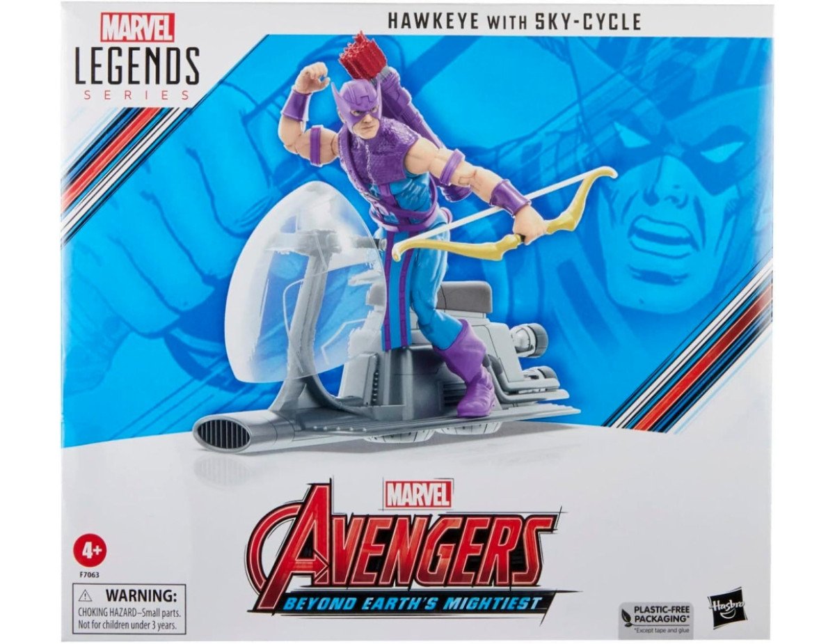 Hasbro Fans Marvel Avengers: Legends Series (60th Anniversary) - Beyond Earths Mightiest - Hawkeye with Sky-Cycle Action Figure  Vehicle (Excl.) (F7063)