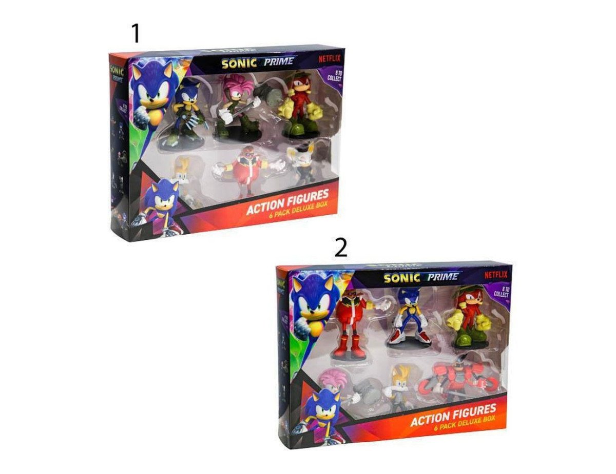 P.M.I. Sonic Prime - 6 Pack Deluxe Box (S1) Action Figures (7.5cm) (Random) (SON6070)