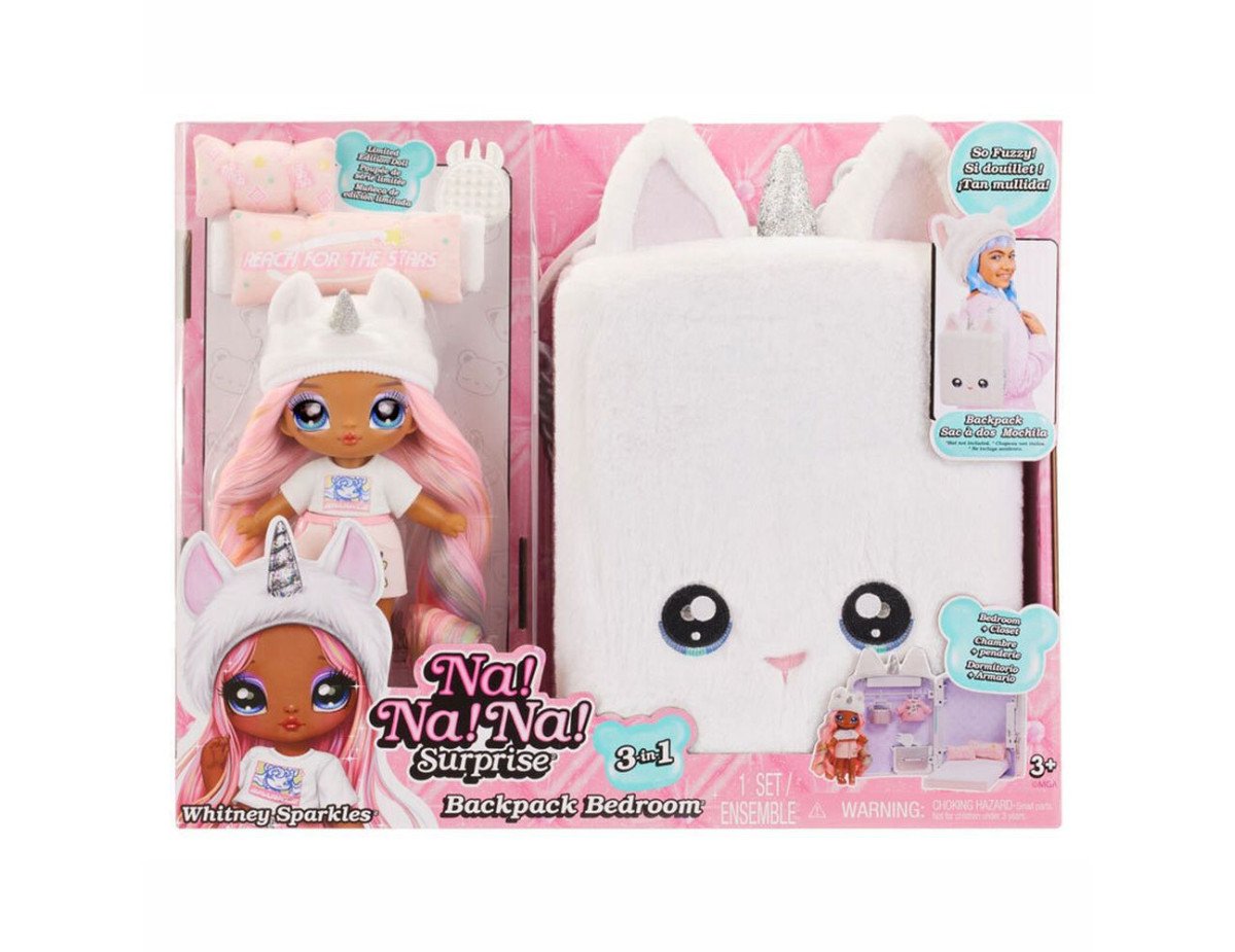 MGA Na! Na! Na! Surprise 3in1: Backpack Bedroom - Whitney Sparkles Unicorn (592365EUC)