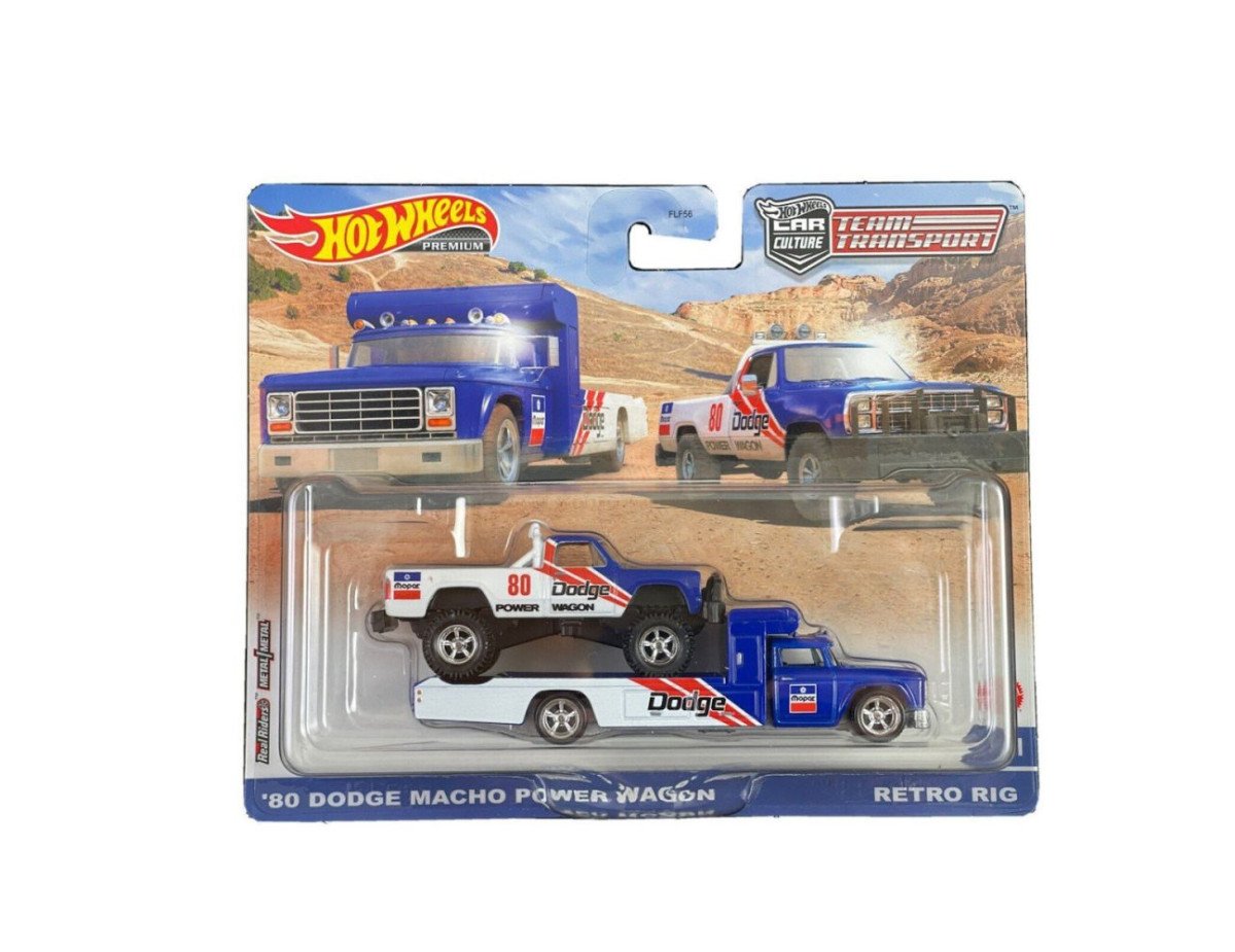 Mattel Hot Wheels: Premium Car Culture Team Transport - 80 Dodge Macho Power Wagon  Retro Rig (HKF38)