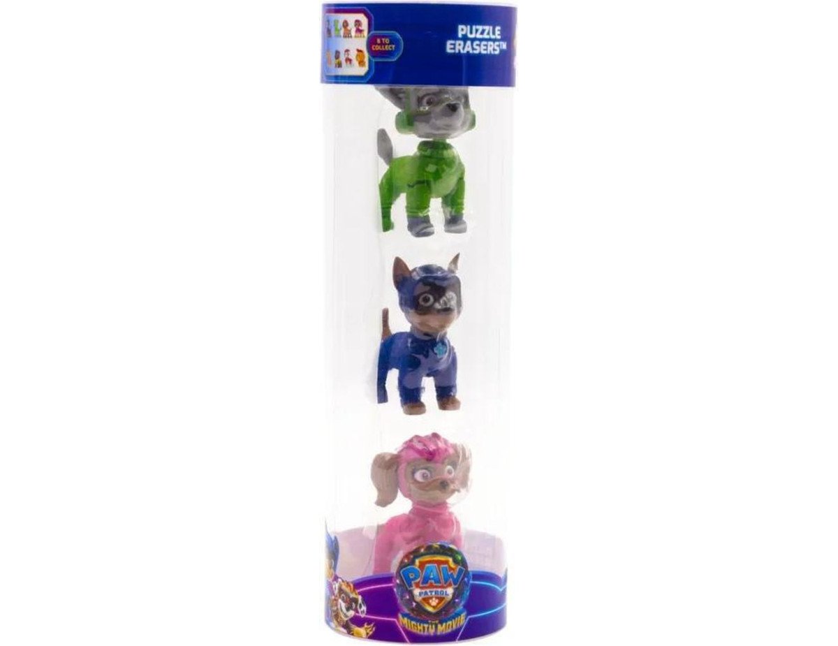 P.M.I. Paw Patrol: The Mighty Movie - Puzzle Eraser 3 Pack Figures (5cm) (Random) (PAWM1225)