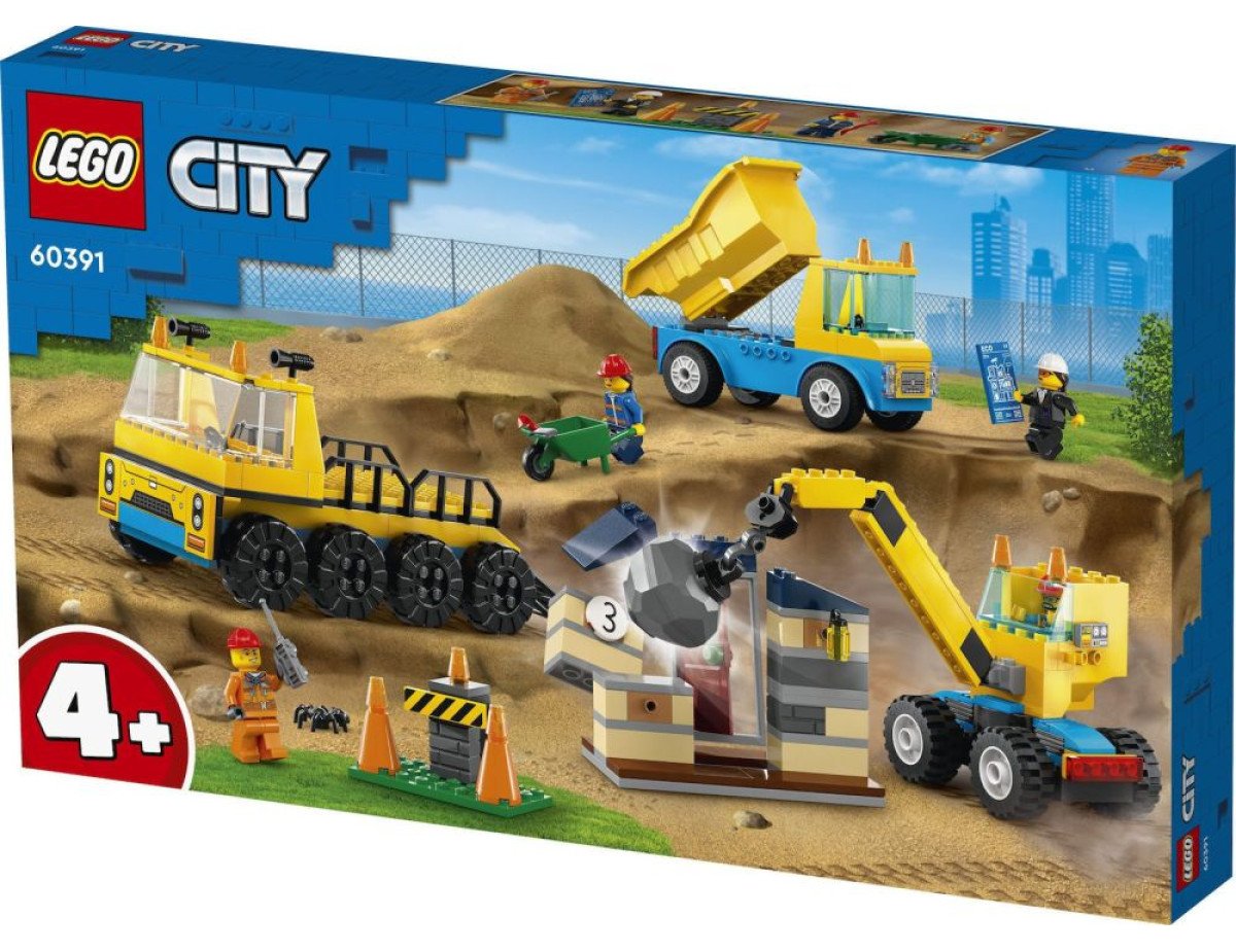 LEGO® City: Construction Trucks and Wrecking Ball Crane (60391)