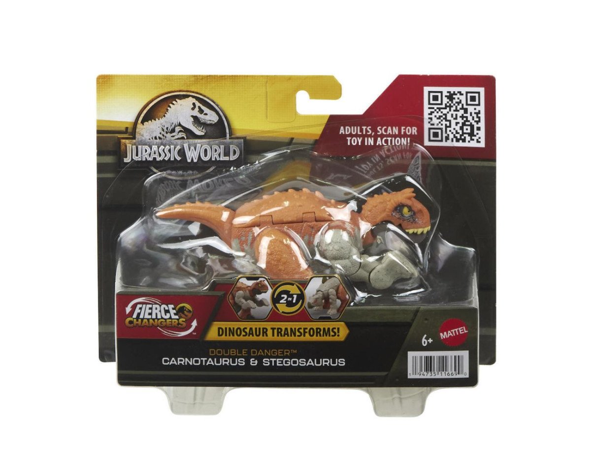 Mattel Jurassic World: Fierce Changers Double Danger - Carnotaurus  Stegosaurus (HLP07)