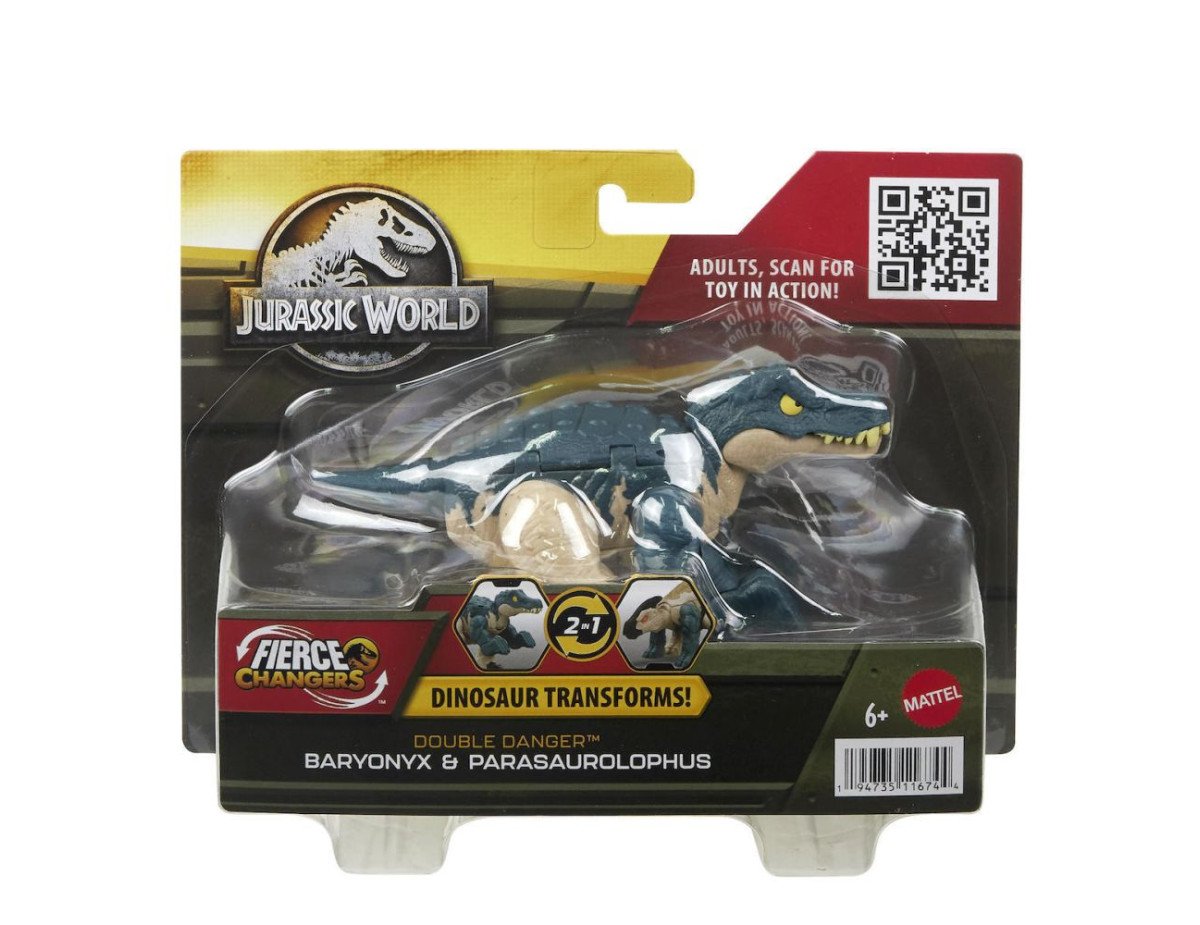 Mattel Jurassic World: Fierce Changers Double Danger - Baryonyx  Parasaurolophus (HLP09)