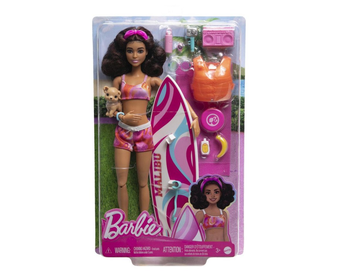 Mattel Barbie: Beach Doll with Surfboard (HPL69)