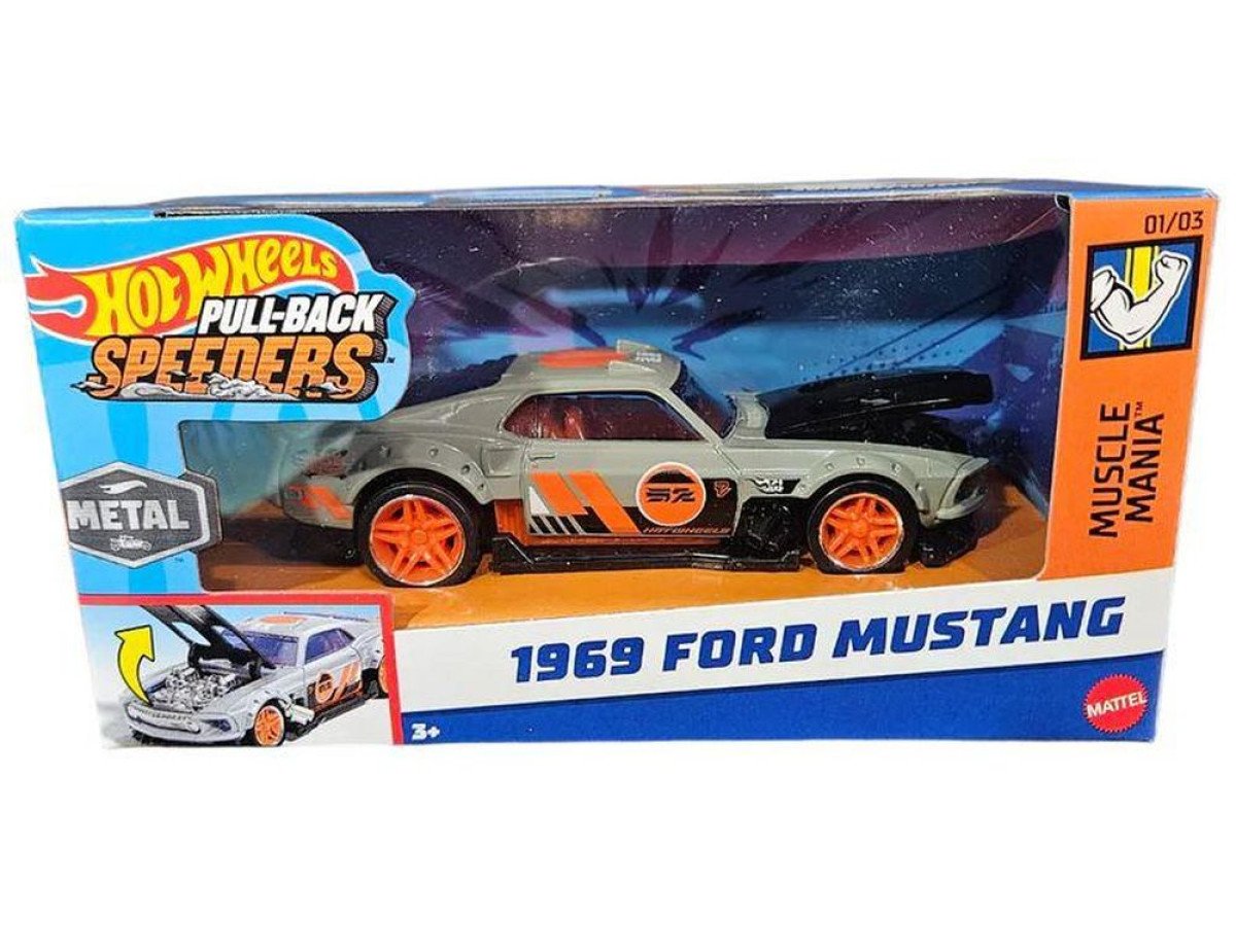 Mattel Hot Wheels: Pull-Back Speeders - 1969 Ford Mustang (1:43) (HWH33)