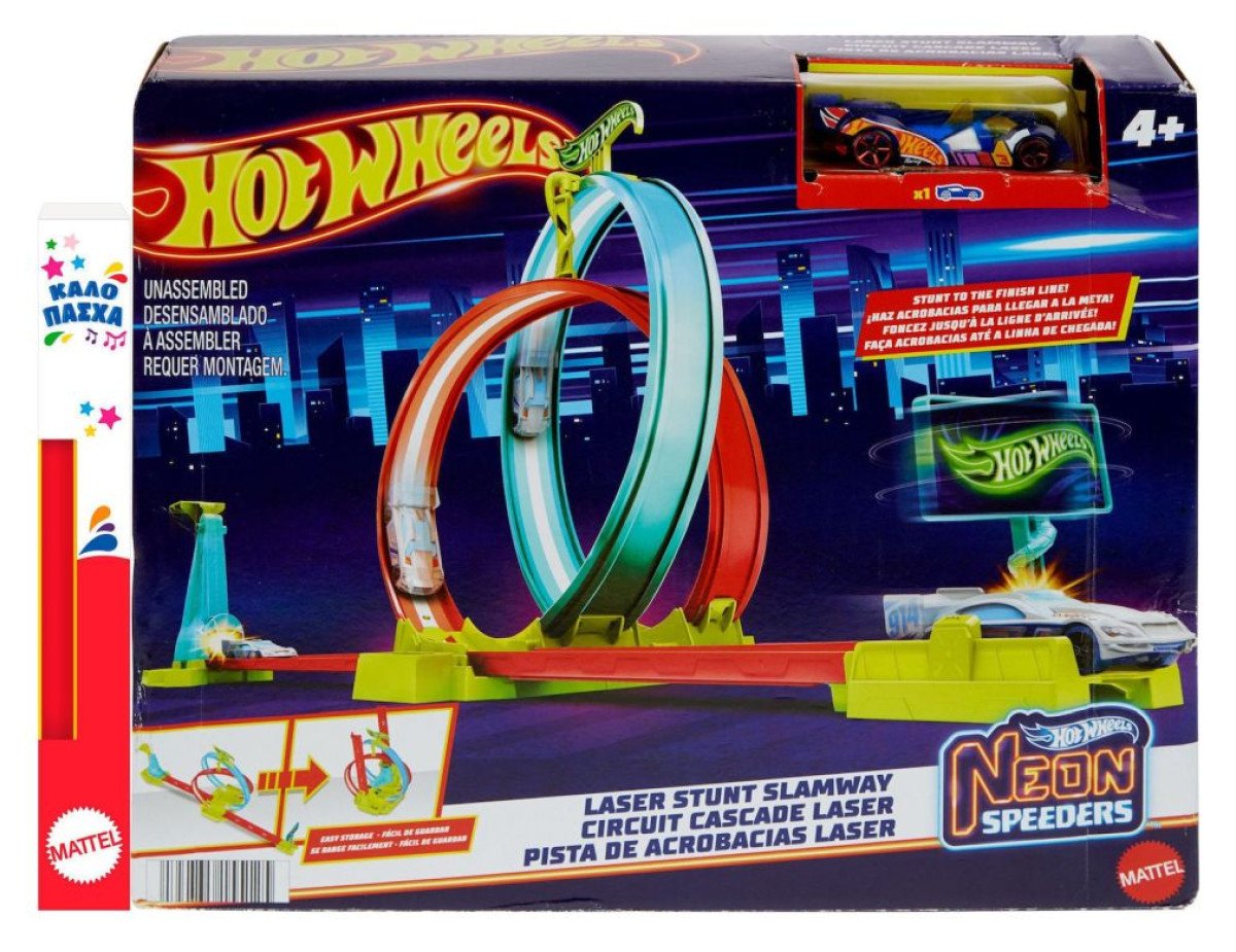 Mattel Hot Wheels Neon Speeders - Laser Stunt Slamway (HPC05)