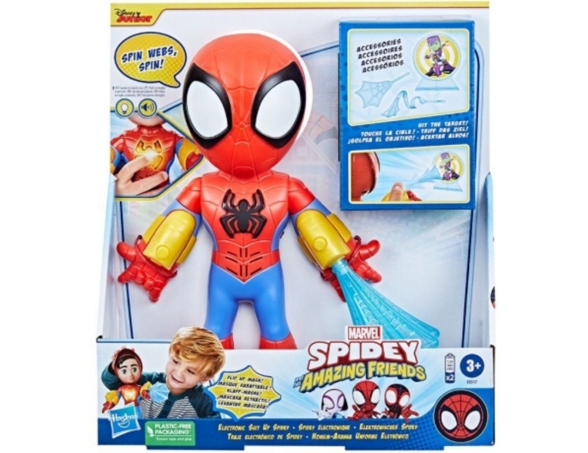 Hasbro Disney Junior Marvel: Spidey and his Amazing Friends - Electronic Suit Up Spidey Figure (F8317)