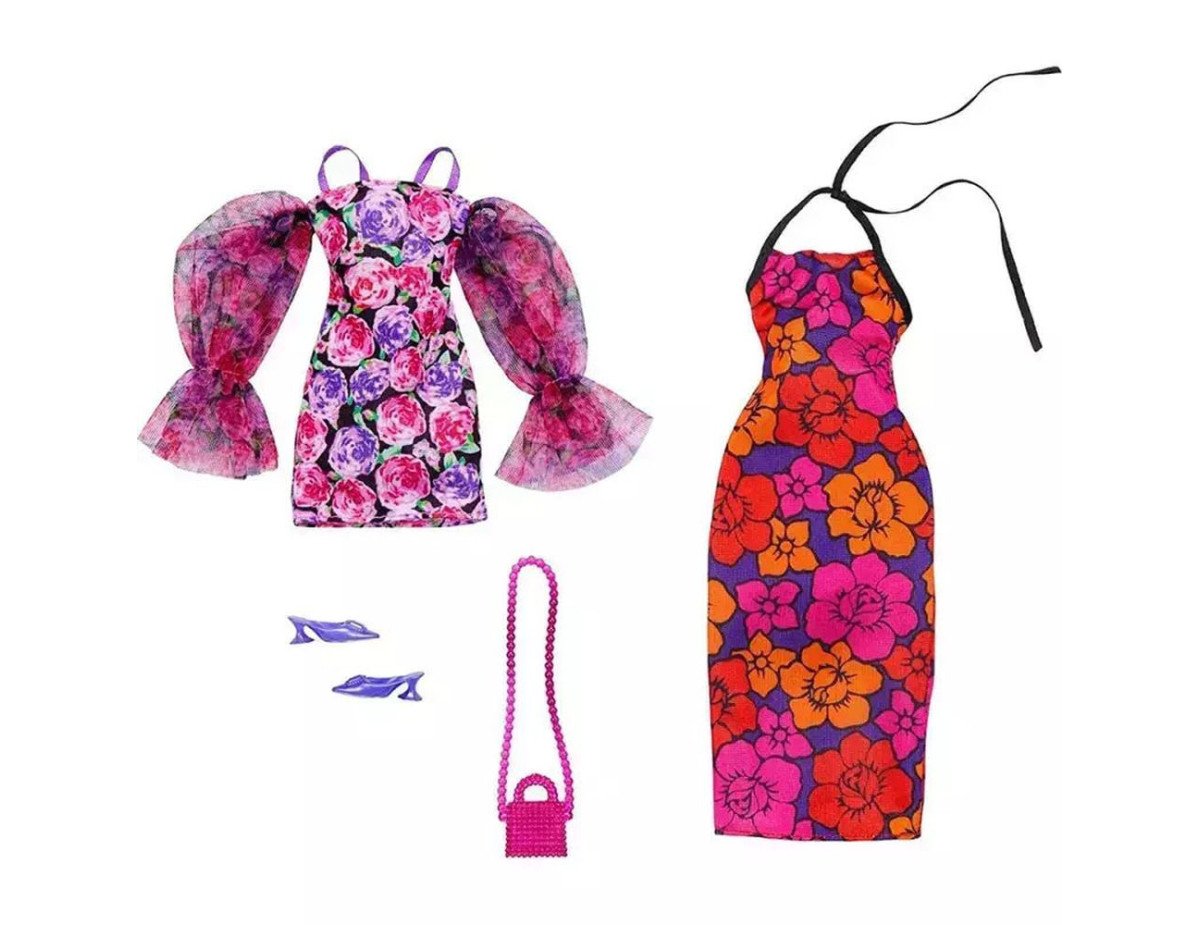 Μattel Barbie: Fashions 2-Pack Clothing Set - Dressy Floral-Themed and Accessory (HJT35)