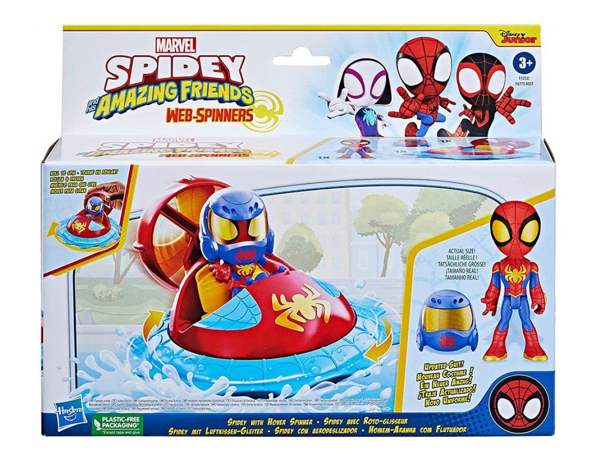 Hasbro Marvel: Spidey and his Amazing Friends - Web-Spinners - Spidey with Hover Spinner Vehicle (F7252)