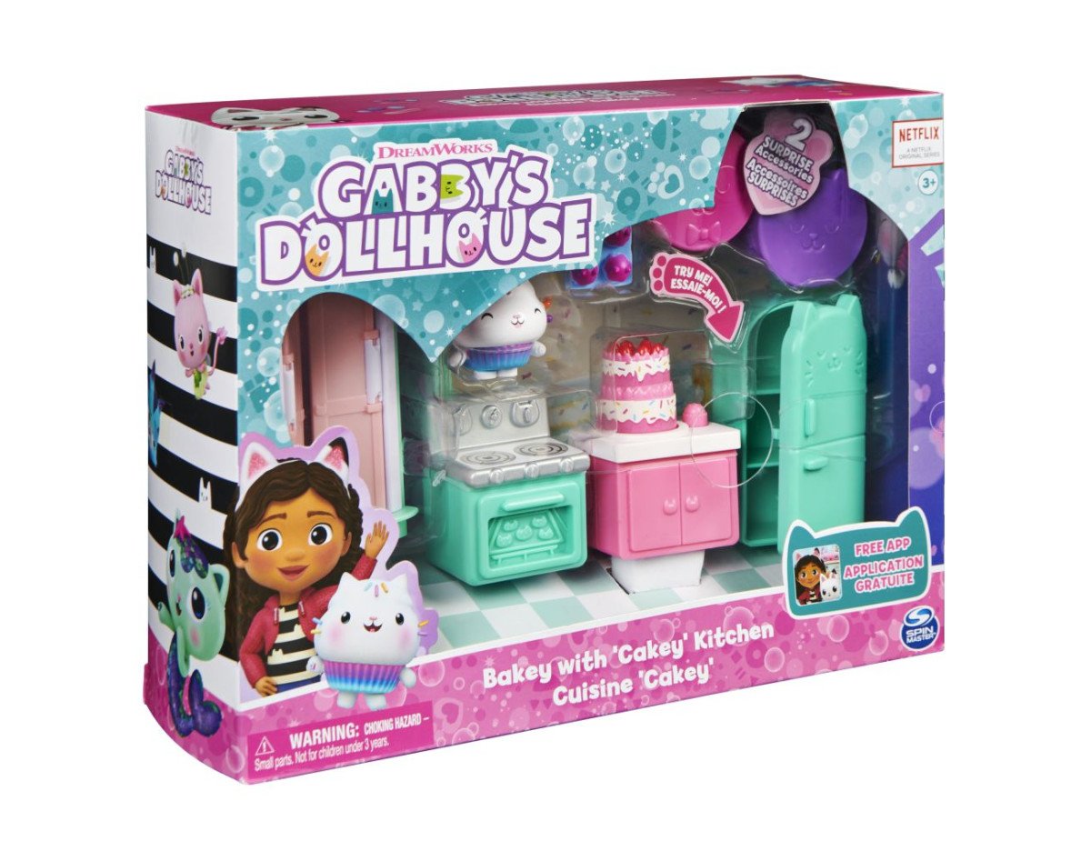 Spin Master Gabbys Dollhouse: Bakey with Cakey Kitchen Cuisine Cakey Deluxe Room Set (6062035)