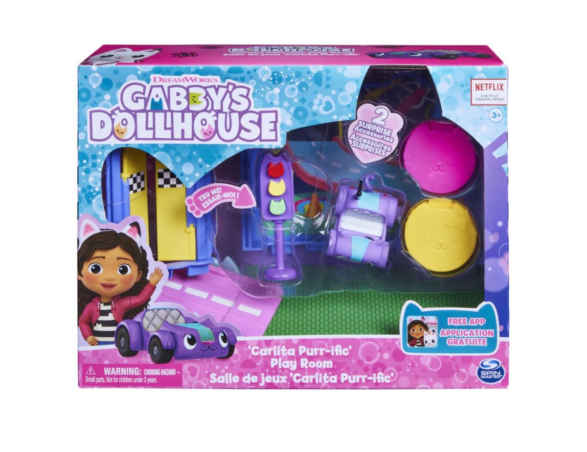 Spin Master Gabbys Dollhouse: Carlita Purr-ific Play Room Deluxe Room Set (6064149)