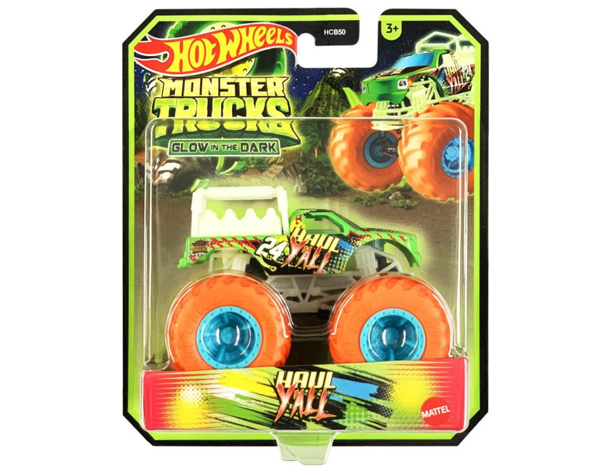 Mattel Hot Wheels Monster Trucks: Glow in The Dark - Haul Yall (HVH78)