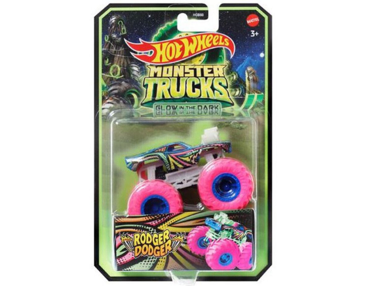 Mattel Hot Wheels Monster Trucks: Glow in The Dark - Rodger Dodger (HWC91)