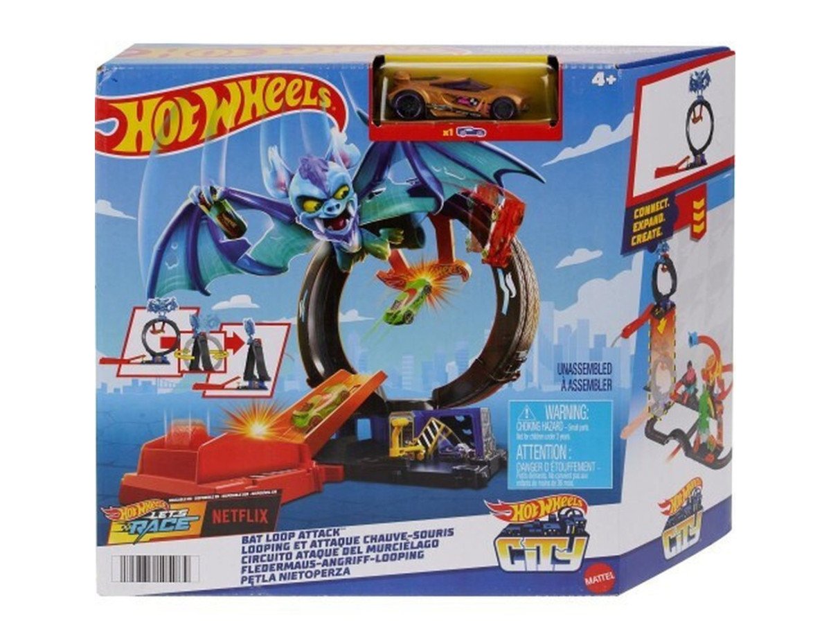 Mattel Hot Wheels City - Bat Loop Attack Playset (HTN78)