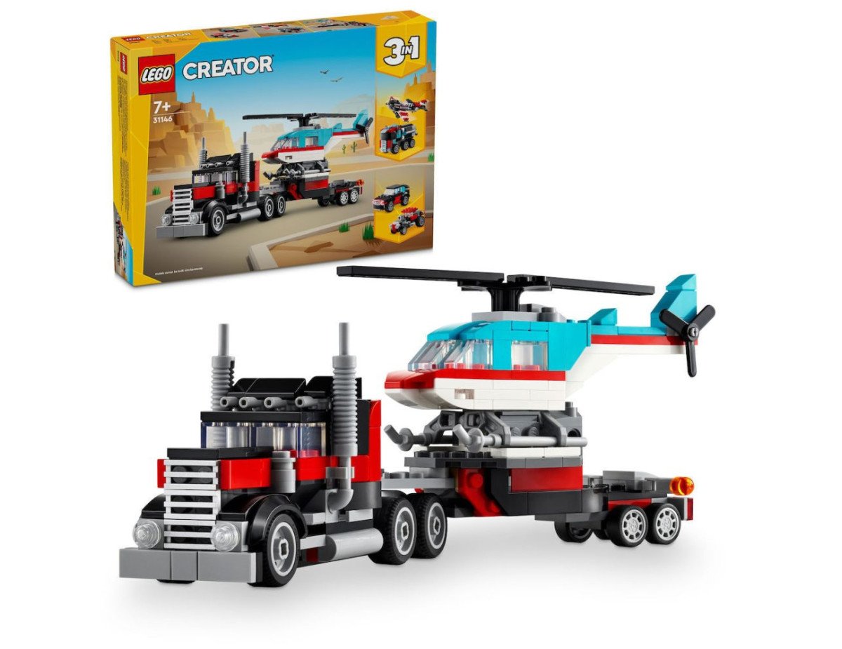 LEGO® Creator: Flatbed Truck with Helicopter Toy (31146)