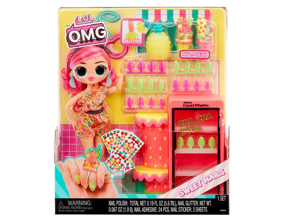 MGA L.O.L. Surprise!: O.M.G. Sweet Nails™ - Pinky Pops Fruit Shop Doll (503842-EUC)