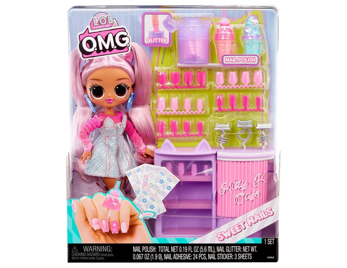 MGA L.O.L. Surprise!: O.M.G. Sweet Nails™ - Kitty K Café Doll (503859-EUC)