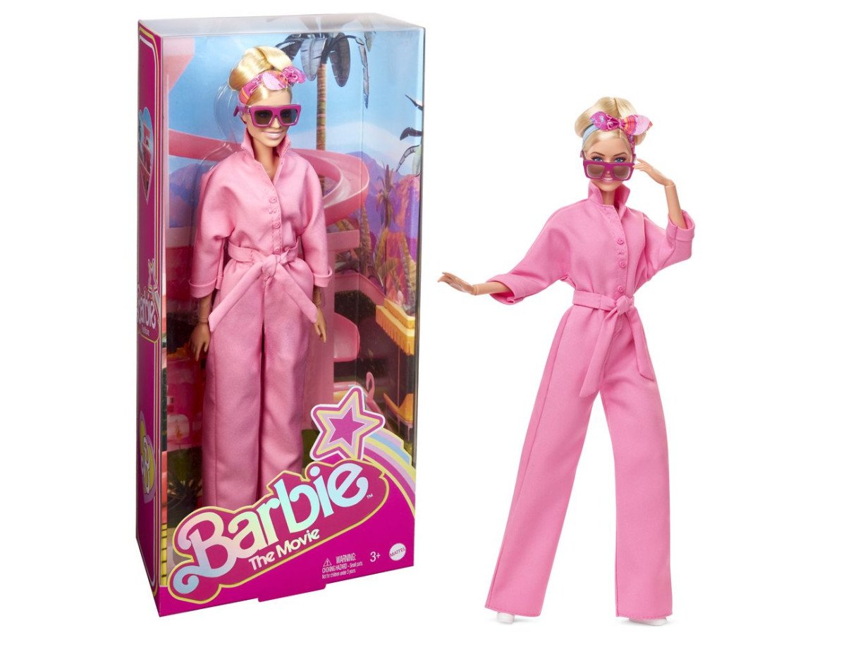 Mattel Barbie The Movie Collectible Doll Margot Robbie as Barbie in Pink Power Jumpsuit (HRF29)