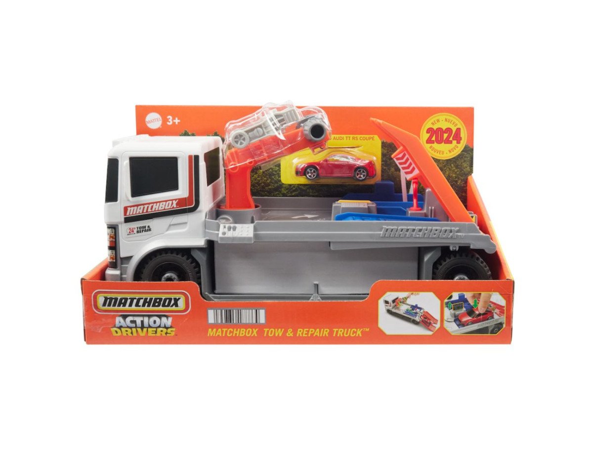 Mattel Matchbox: Action Drivers -Tow  Repair Truck with 2019 Audi TT RS Coupe (HRY43)