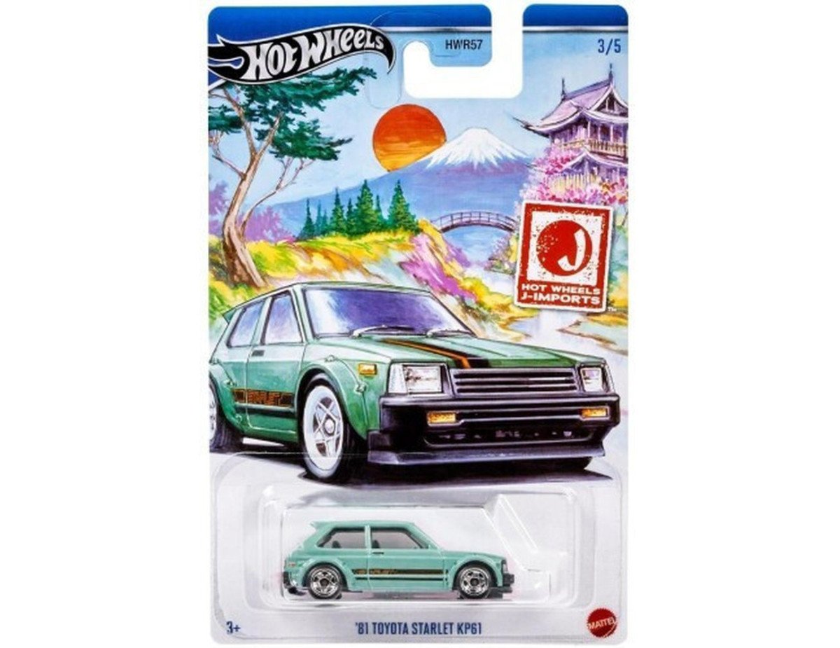 Mattel Hot Wheels® J-Imports Series - 81 Toyota Starlet KP61 Vehicle (HRT02)