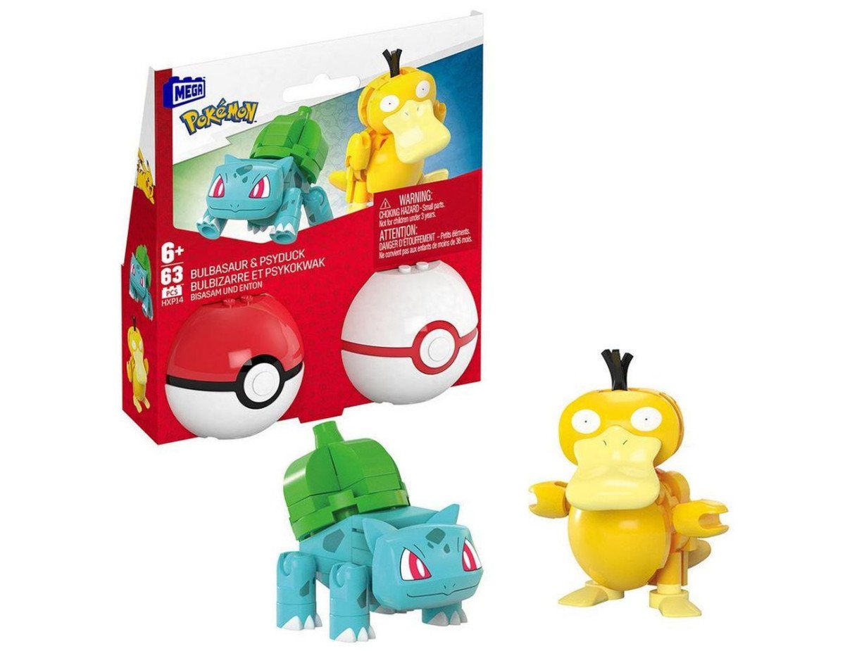 Mattel Mega Pokemon - Bulbasaur  Psyduck Pokeballs (HXP14)