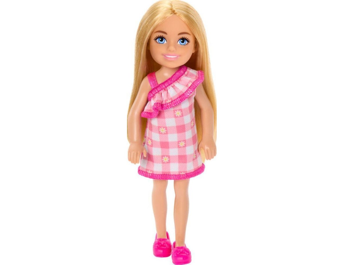 Mattel Barbie: Chelsea with Checked Dress  Blonde Hair Doll (HXM95)