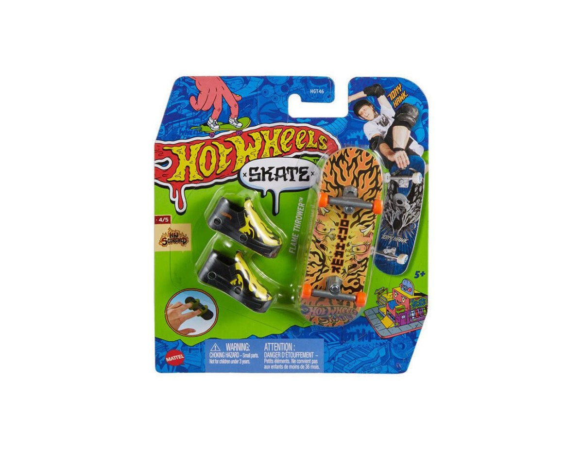 Mattel Hot Wheels Skate Fingerboard and Shoes: Tony Hawk HW Scorched - Flame Thrower (HVJ84)