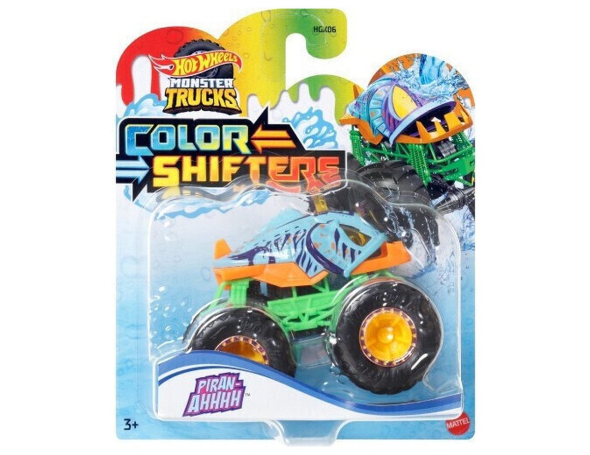 Mattel Hot Wheels Monster Trucks: Color Shifters - Piran-Ahhhh Vehicle (HVH85)