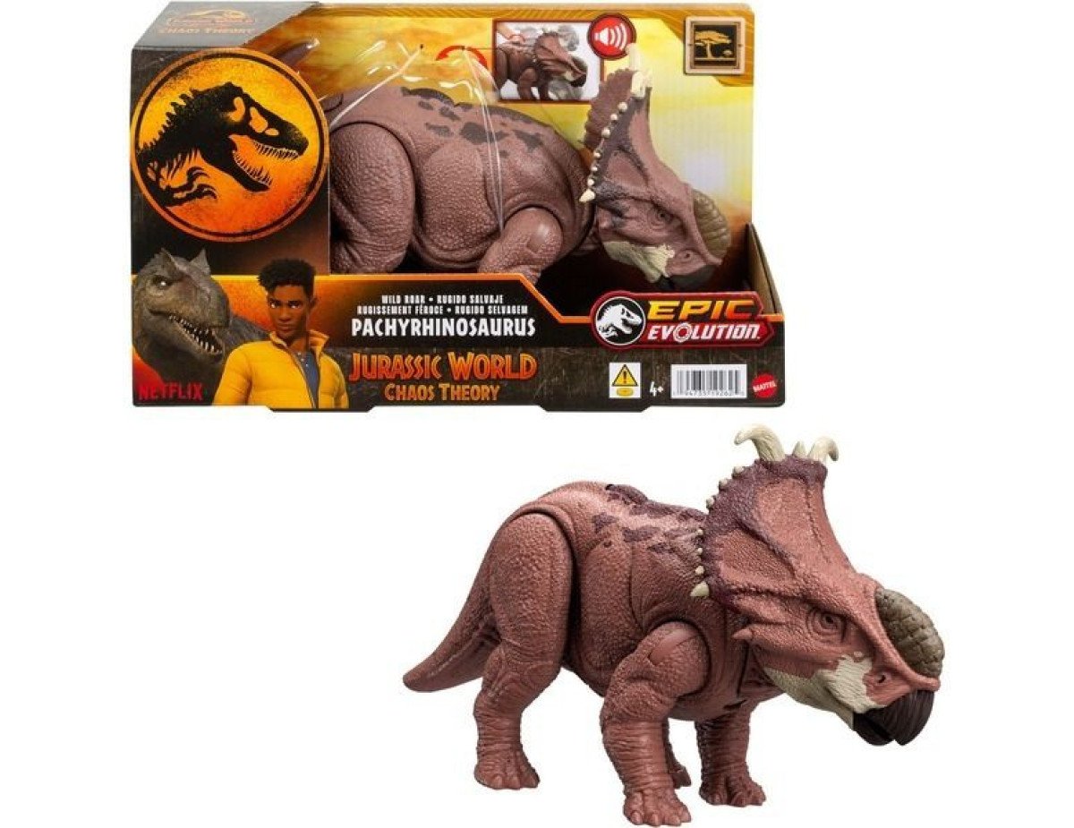 Mattel Jurassic World: Epic Evolution Chaos Theory - Wild Roar Pachyrhinosaurus (HTK72)