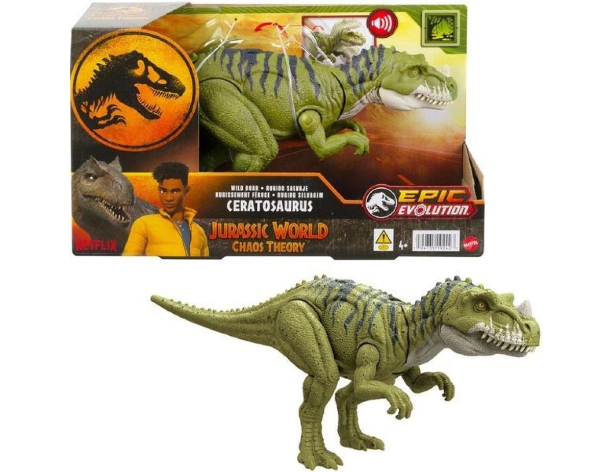 Mattel Jurassic World: Epic Evolution Chaos Theory - Wild Roar Ceratosaurus (HTK74)