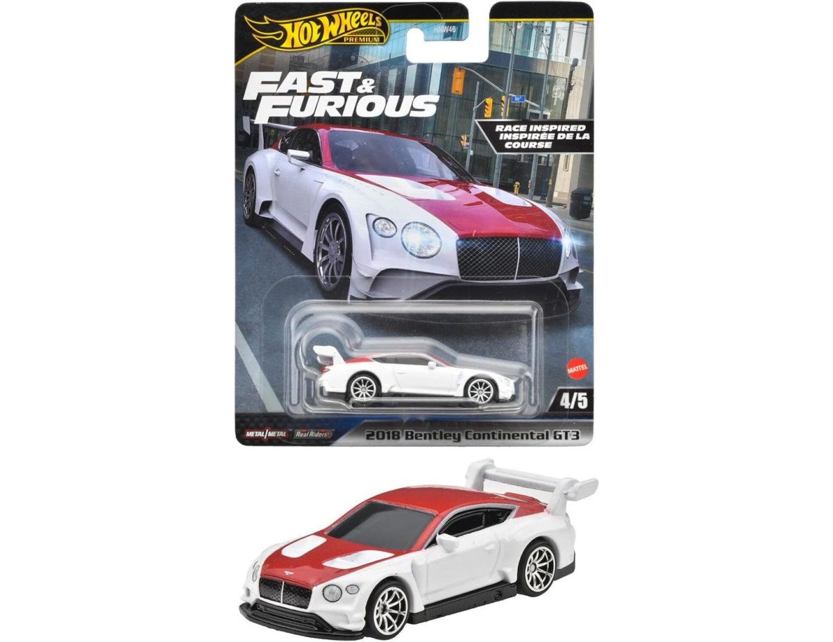 Mattel Hot Wheels Premium: Fast  Furious - 2018 Bentley Continental GT3 Vehicle (HVR63)