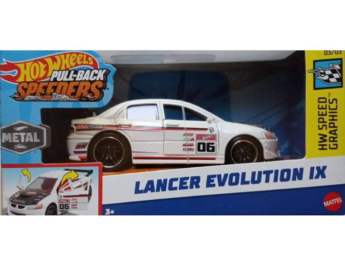 Mattel Hot Wheels: Pull-Back Speeders - Lancer Evolution IX (1:43) (HPR73)