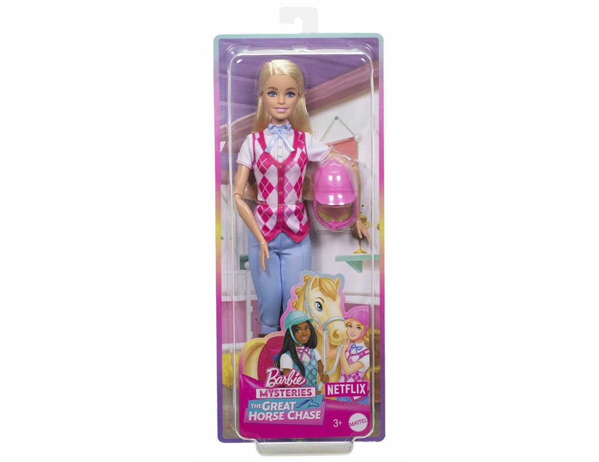 Mattel Barbie Mysteries: The Great Horse Chase - Malibu Doll with Riding Clothes  Accessories (HXJ38)