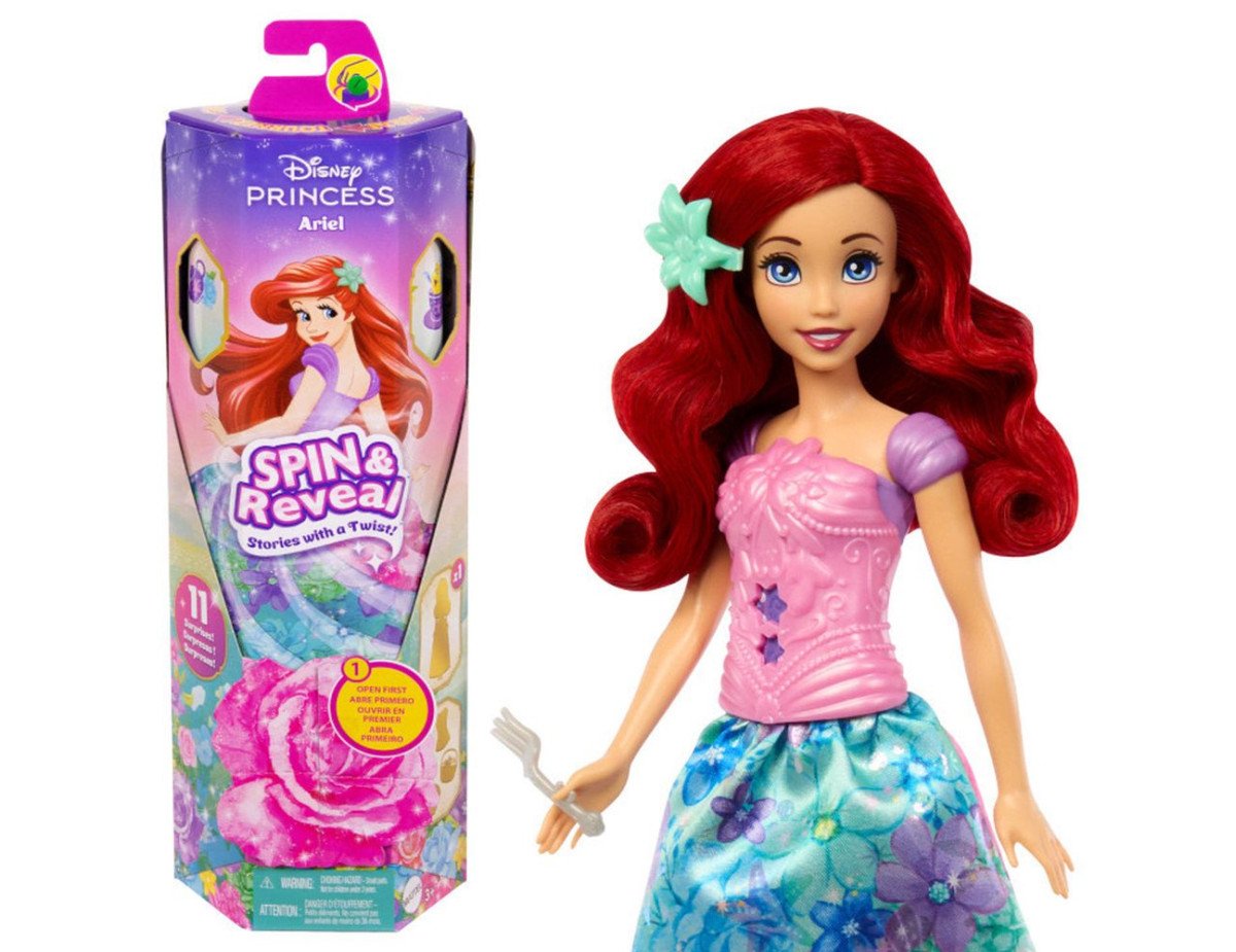 Mattel Disney Princess: Spin  Reveal - Ariel Doll (HTV88)