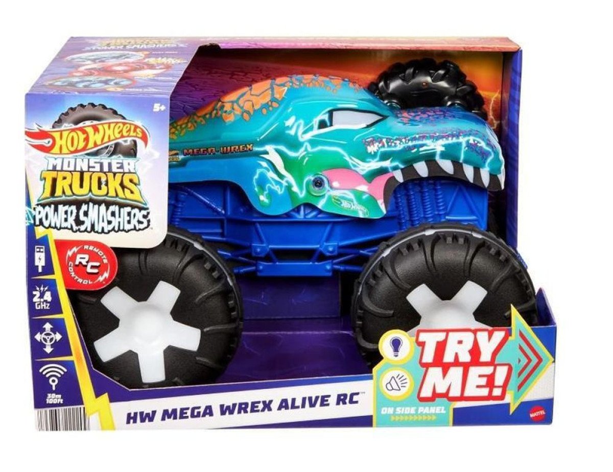 Mattel Hot Wheels: Monster Trucks Power Smashers - Mega-Wrex Alive RC (JBD90)