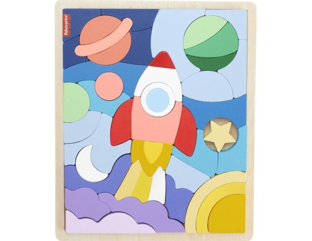 Fisher-Price - Wooden Space Blocks Puzzle (HXY42)