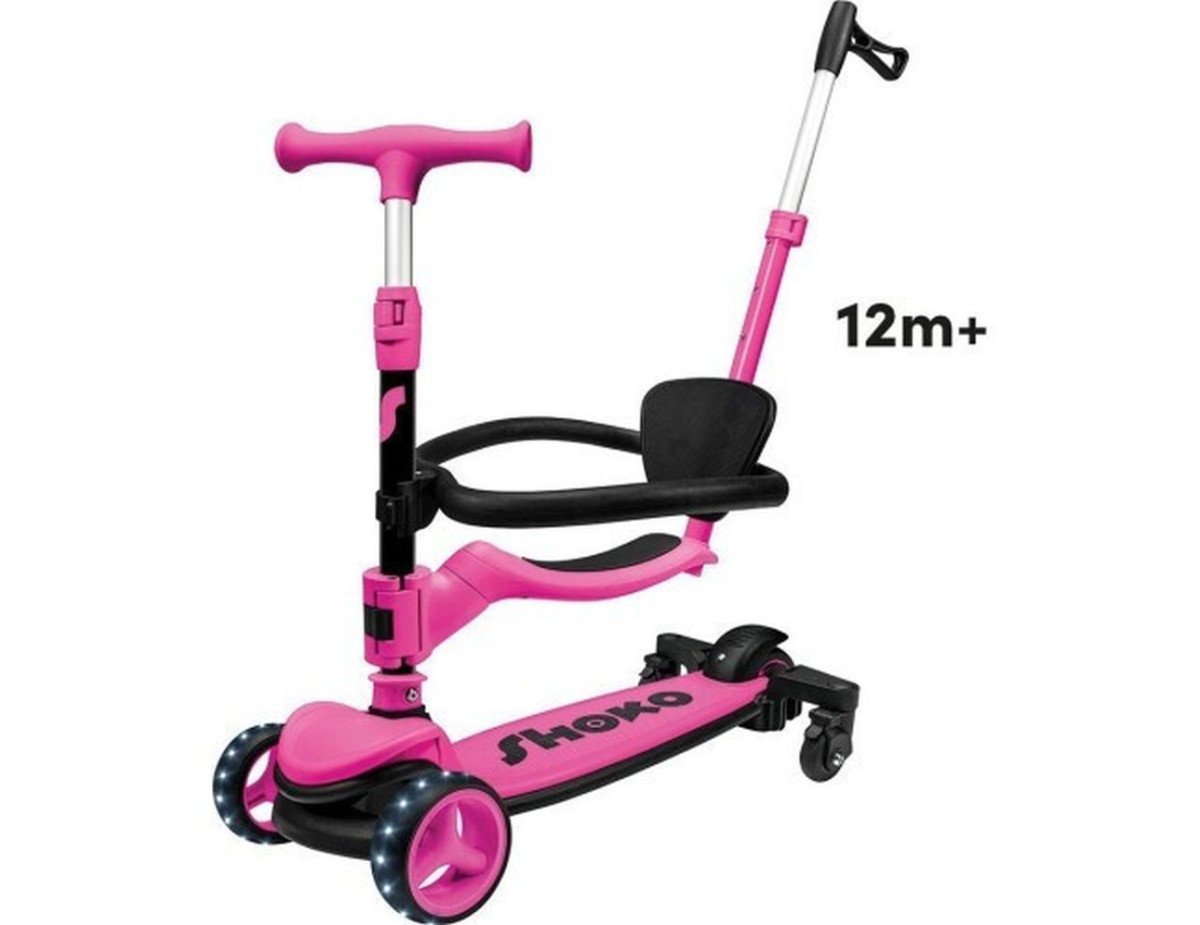 AS SHOKO: Prime 4 in 1 PLUS Scooter Ροζ (5004-50523)