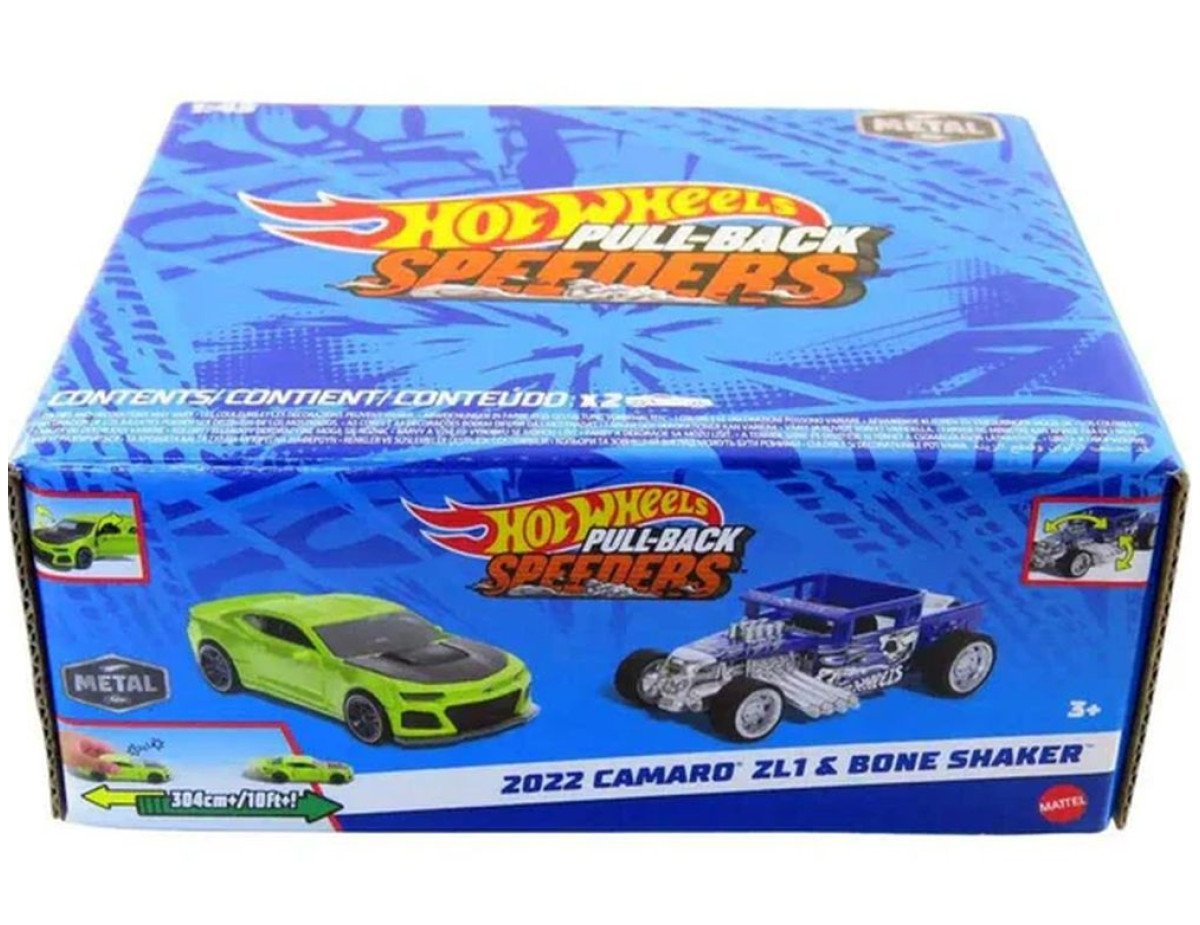 Mattel Hot Wheels: Pull-Back Speeders - 2022 Camaro ZL1  Bone Shaker (HWH56)