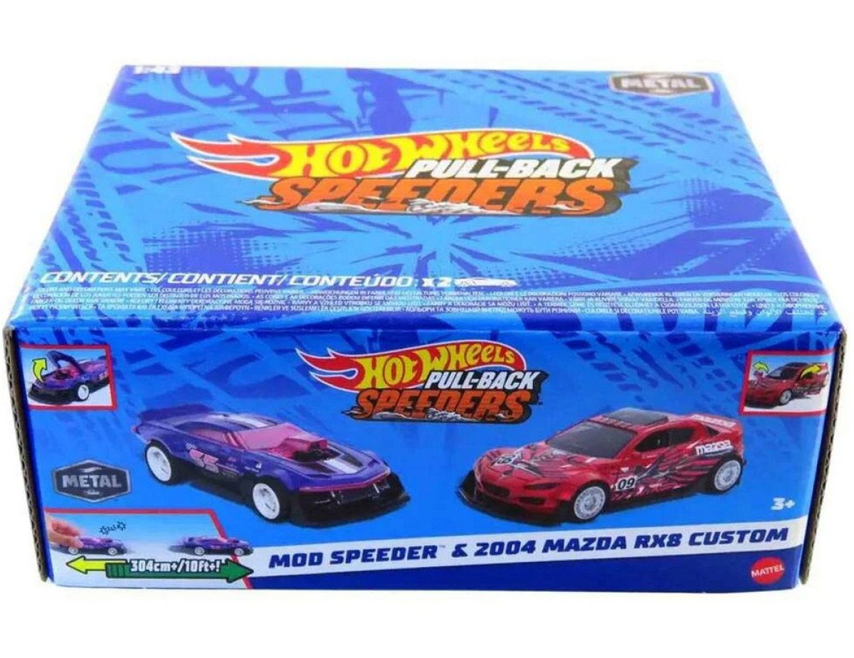 Mattel Hot Wheels: Pull-Back Speeders - Mod Speeder  2004 Mazda RX8 Custom (HWH53)