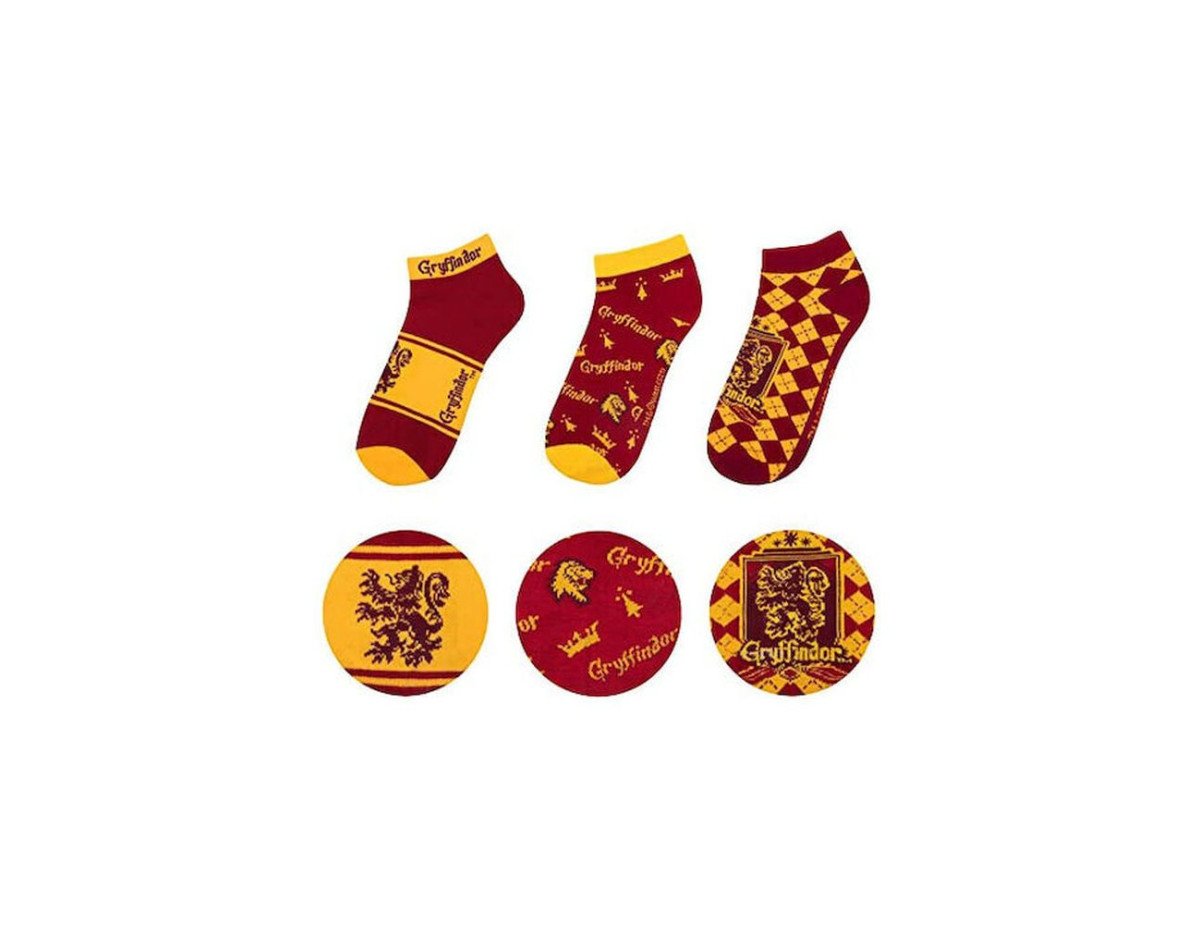 Cinereplicas Movies: Harry Potter - Gryffindor Socks (Ankle) (Set of 3) (CR1631)